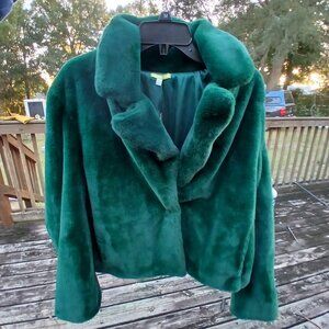 Faux Fur Green Jacket